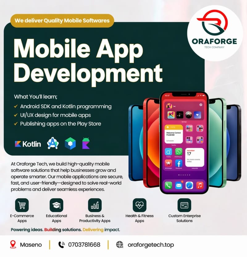 Mobile app development product poster